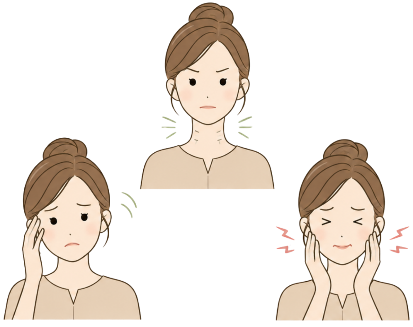 一般的な小顔矯正でよくある悩み（説明イメージ）